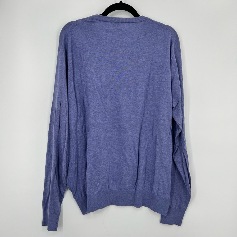 Peter Millar Crown Soft Crewneck Sweater Pullover Top Cotton Silk Purple XL - Picture 7 of 10